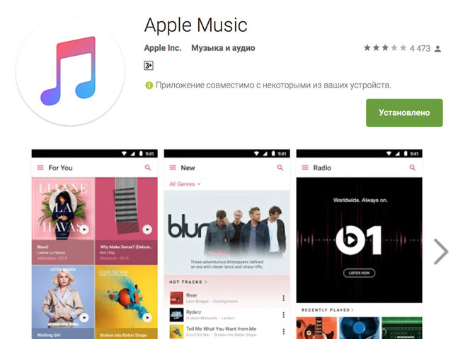 Приложение Apple Music вышло на Android