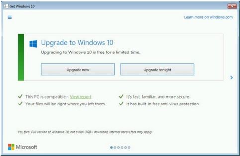Пользователям Windows 7 и 8 предлагают обновиться до Windows 10 «сейчас» или «ночью»