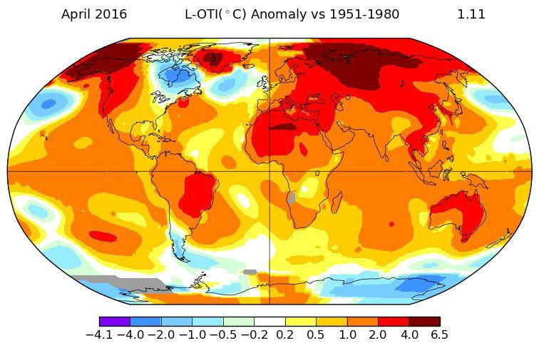 NASA зафиксировало в апреле пугающий температурный рекорд