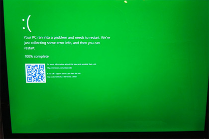 В Windows появился «зеленый экран смерти»