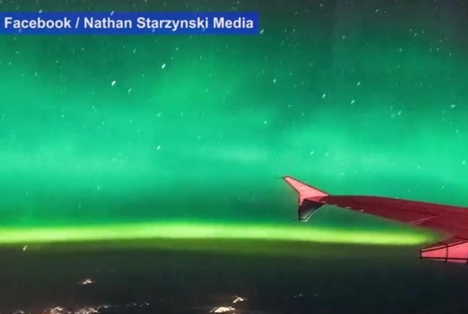 Невероятные кадры: В Сети показали полет над северным сиянием