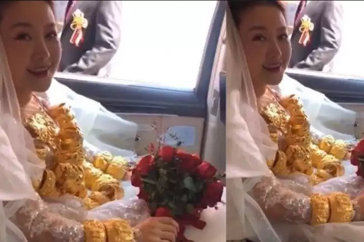 Девушка надела на свадьбу 60 килограммов золота и не смогла ходить  (ФОТО)
