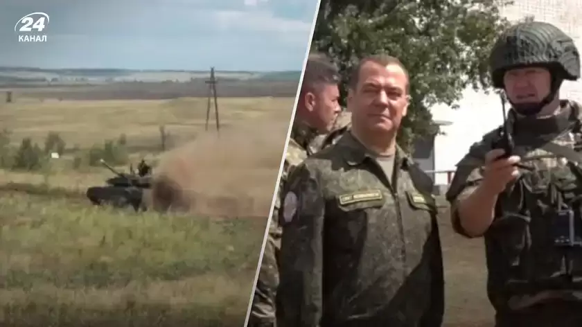 Росіяни пожартували над Медвєдєвим, змінивши число танків на полігоні