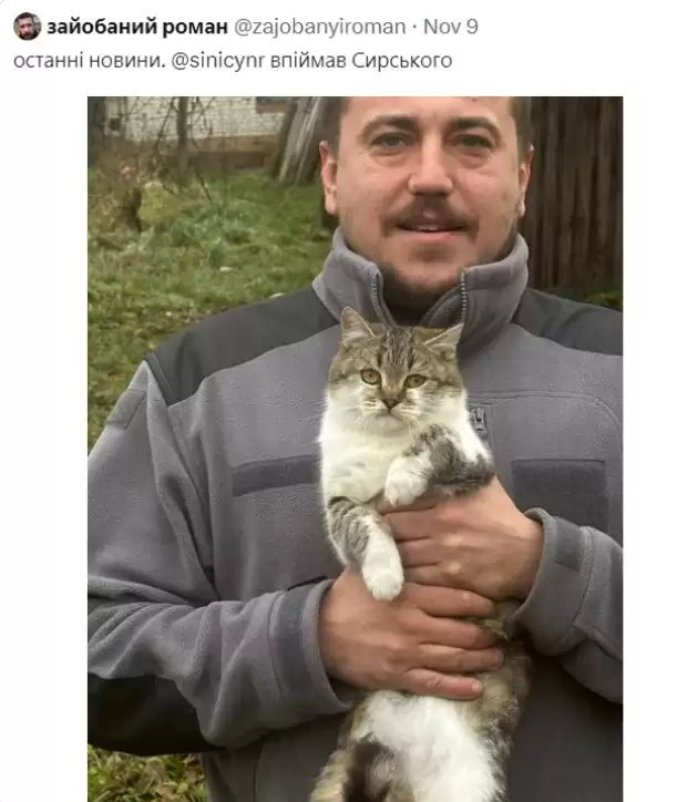 Новий конкурент пса Патрона та Степана: мережу захопили меми про котика Сирського (фото)