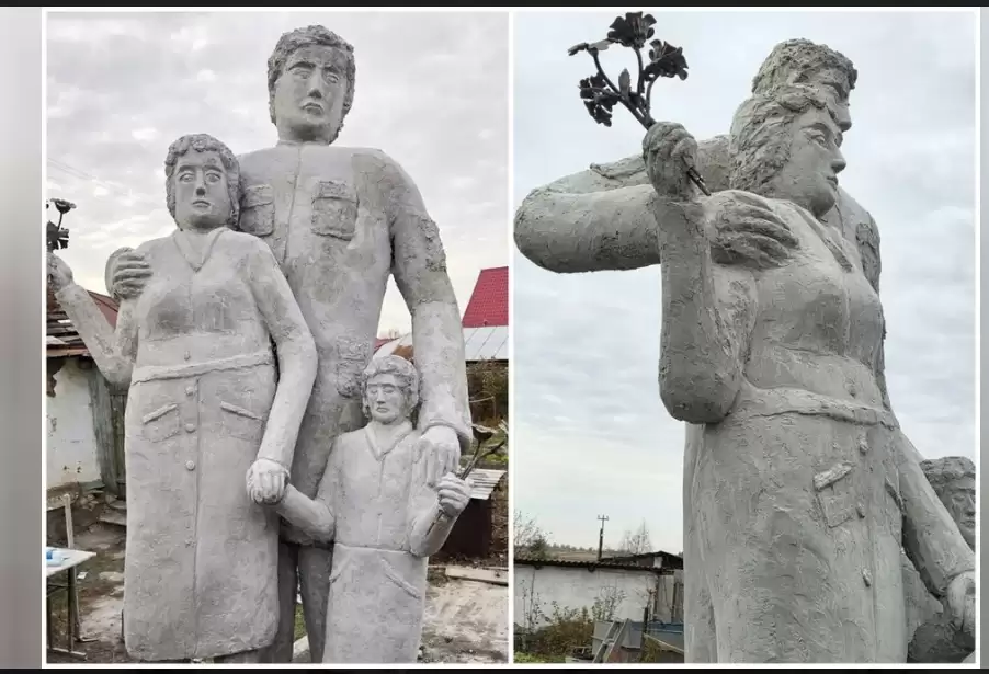 «Шедевр» пропаганди: пам’ятник родині солдата у Росії викликав лише насмішки