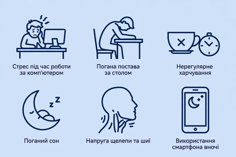 Інфографіка: 6 прихованих причин головного болю напруги