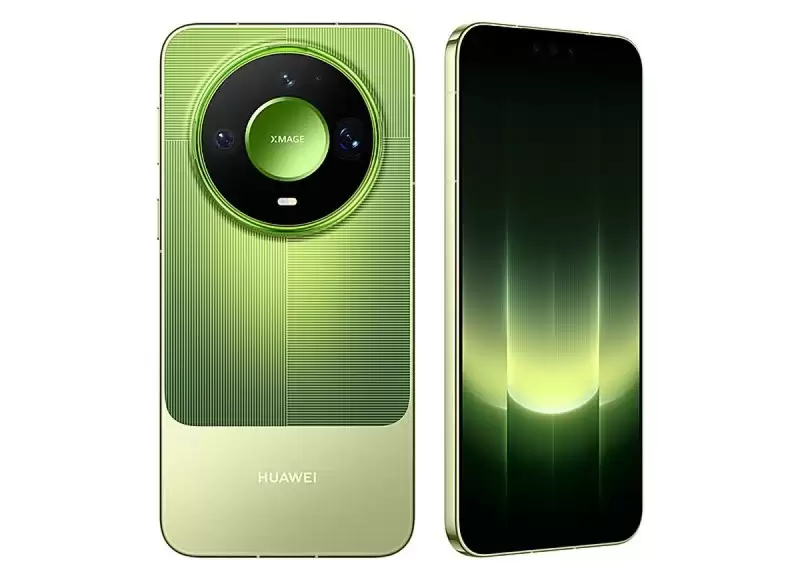 Huawei Mate 90 Pro Max у зеленому кольорі, вигляд спереду і ззаду
